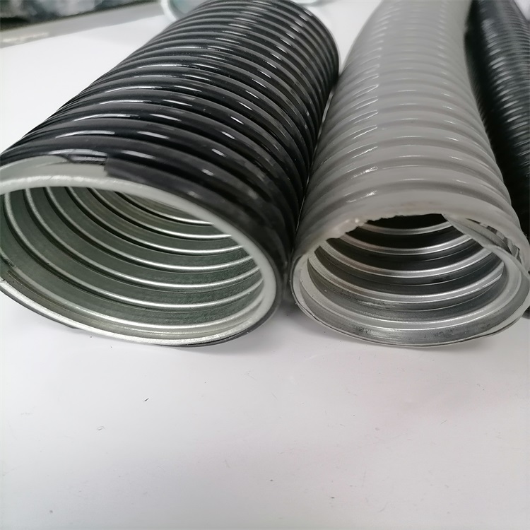 定南县穿线用p3型镀锌金属软管dn16可挠性包塑蛇皮管阻燃灰色