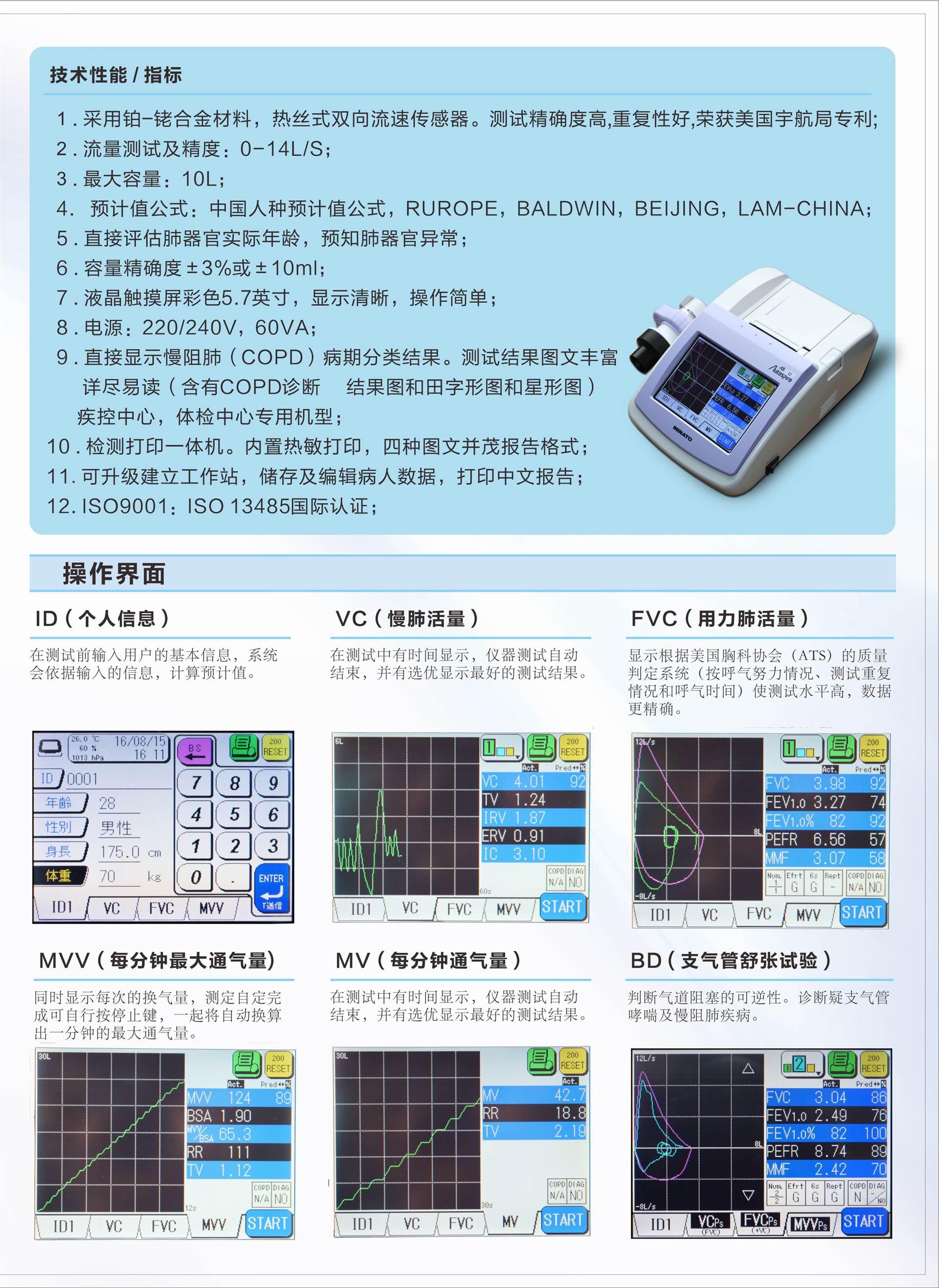 日本美能as507肺功能仪