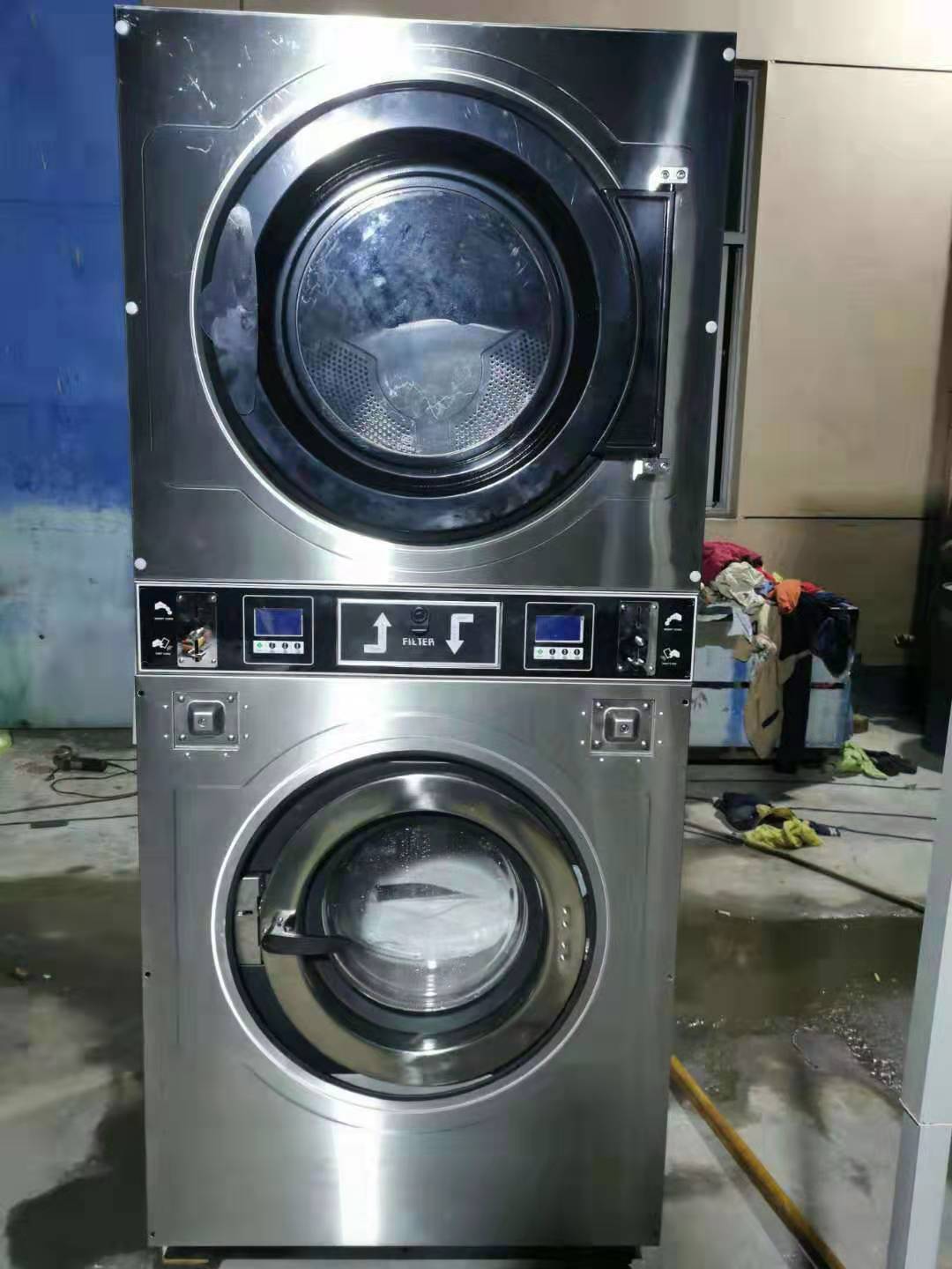 投币式洗衣机15kg下洗上烘干洗衣机