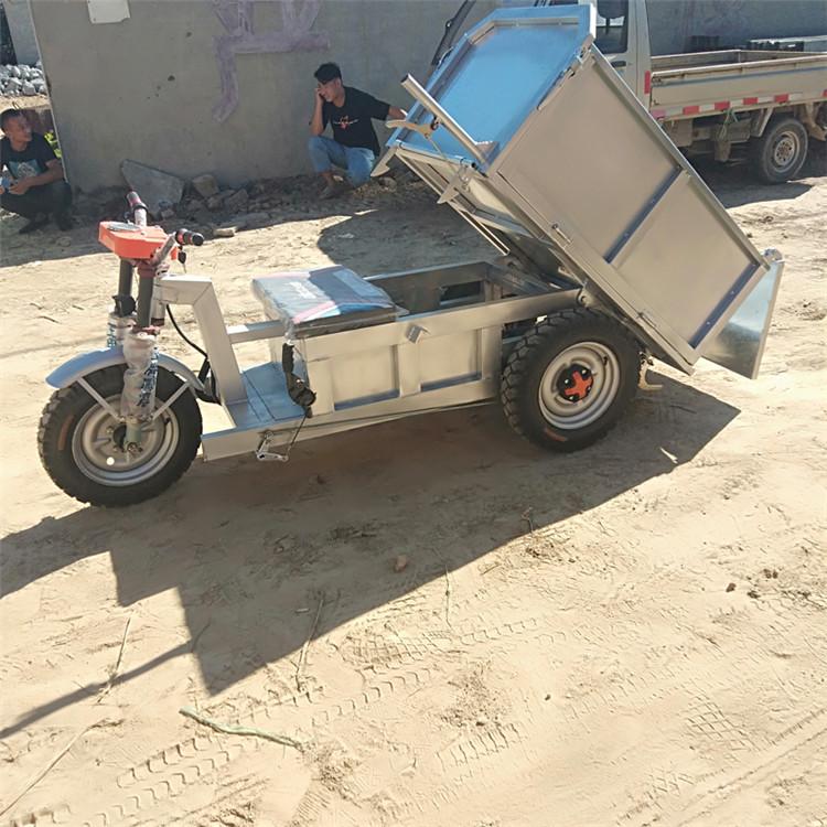 灰斗砂浆电动自卸车 蓄电池农用车 电动翻斗拉货车 家用电动三轮