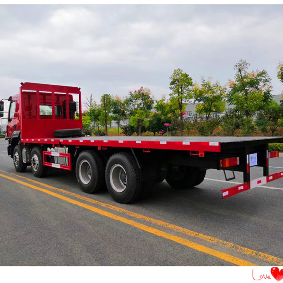 柳汽乘龙h5前四后八拖板车 玉柴330马力黄牌平板拖车