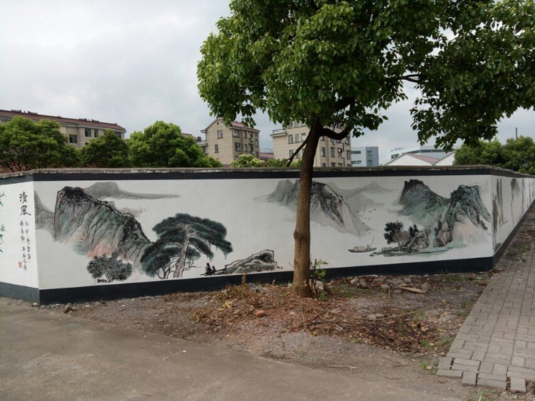 学校外墙墙绘 墙壁艺术   工程壁画一般运用于户外墙体美化,外墙艺术