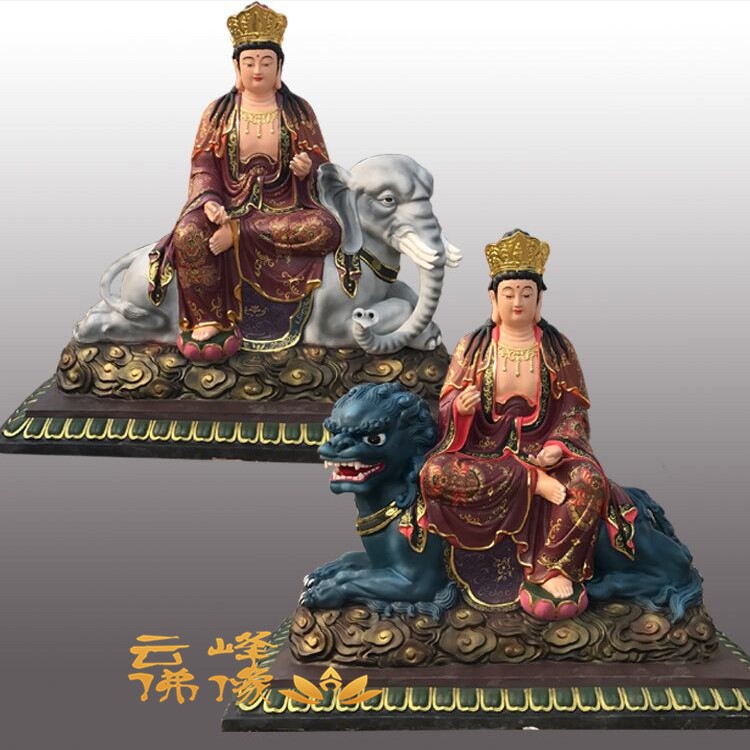 文殊菩萨普贤菩萨的故事释迦三尊东方三圣佛像