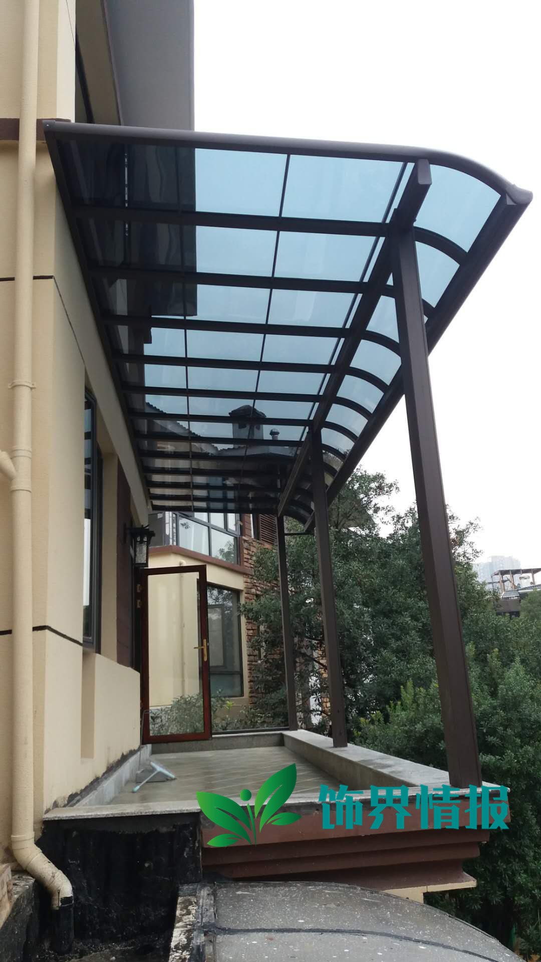 青岛小区防雨棚楼顶露台雨棚订做铝合金雨棚厂家遮阳雨棚