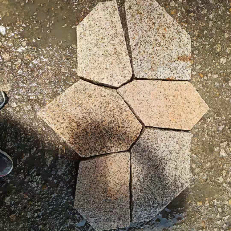 黄锈石碎拼 板岩冰裂纹石材 花岗岩碎拼冰裂纹 出售价格