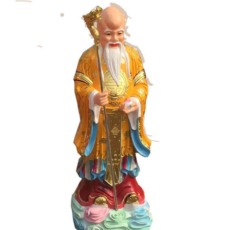 寿星南极老人神像摆件树脂雕塑福禄寿三仙极彩佛像禄星文昌君
