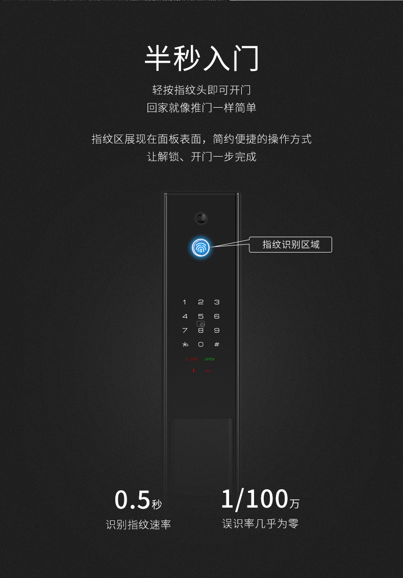 因特指纹锁带监控摄像头家用防盗门密码锁电子门锁全自动智能锁v1