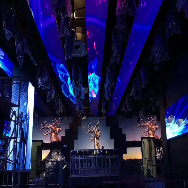 夜场天幕led显示屏造型 酒吧全彩led异形屏 吧台led显示屏价格