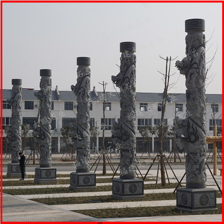 福建青石龙柱厂家批发龙柱石柱石雕寺庙园林景观专用石雕摆设惠安大鹏