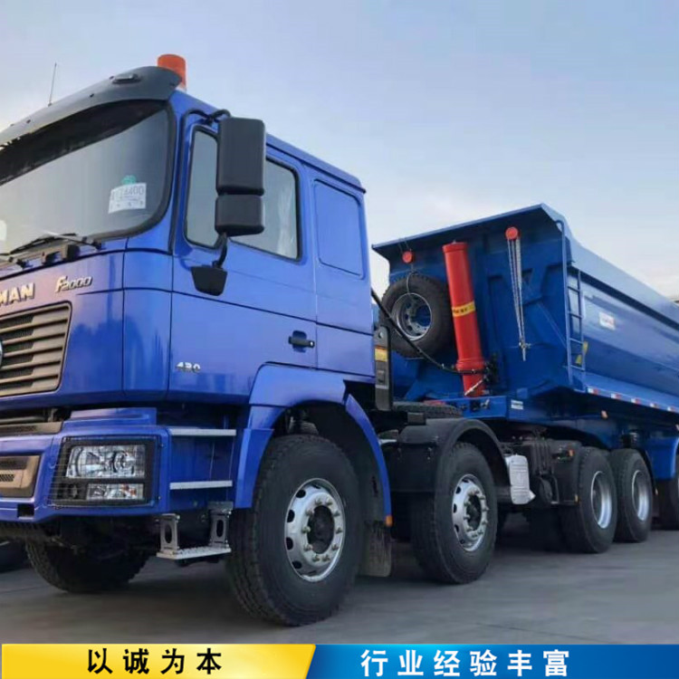 半挂车价格9米后翻半挂车三桥后翻自卸车三桥半挂翻斗车