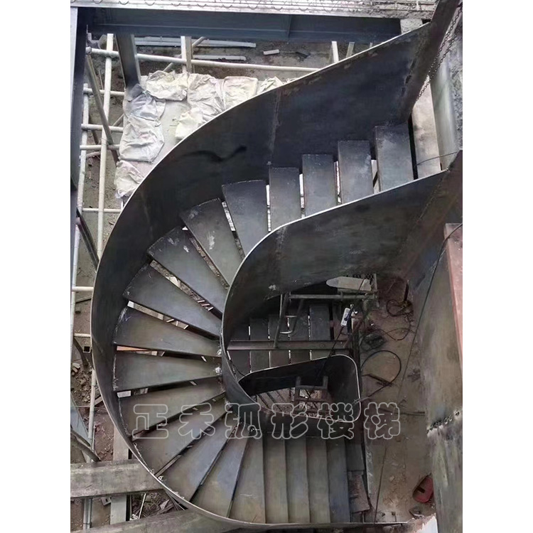 旋转楼梯别墅弧梯钢板弧楼梯卷弧楼梯工厂