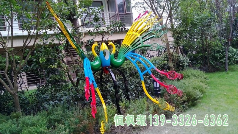 公园不锈钢动物孔雀雕塑