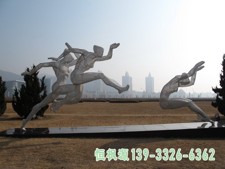 运动造型不锈钢人物雕塑