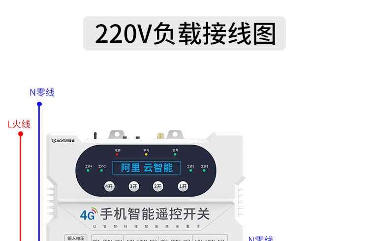 4g手机app智能开关220v无线远程水泵路灯配电箱380电源控制器