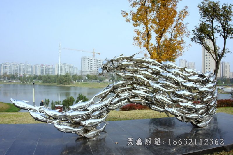 景观鱼群雕塑