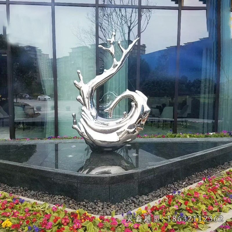 企业广场浪花雕塑