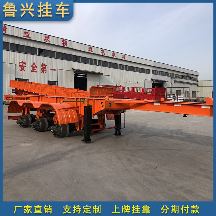 骨架半挂车定做各种规格骨架车 低平板挖掘机运输半挂车