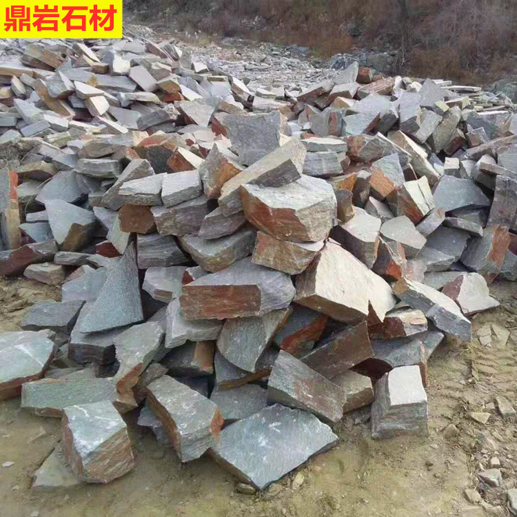鼎岩石材贴墙3公分厚板岩片石浆砌片石板面平整防滑耐磨