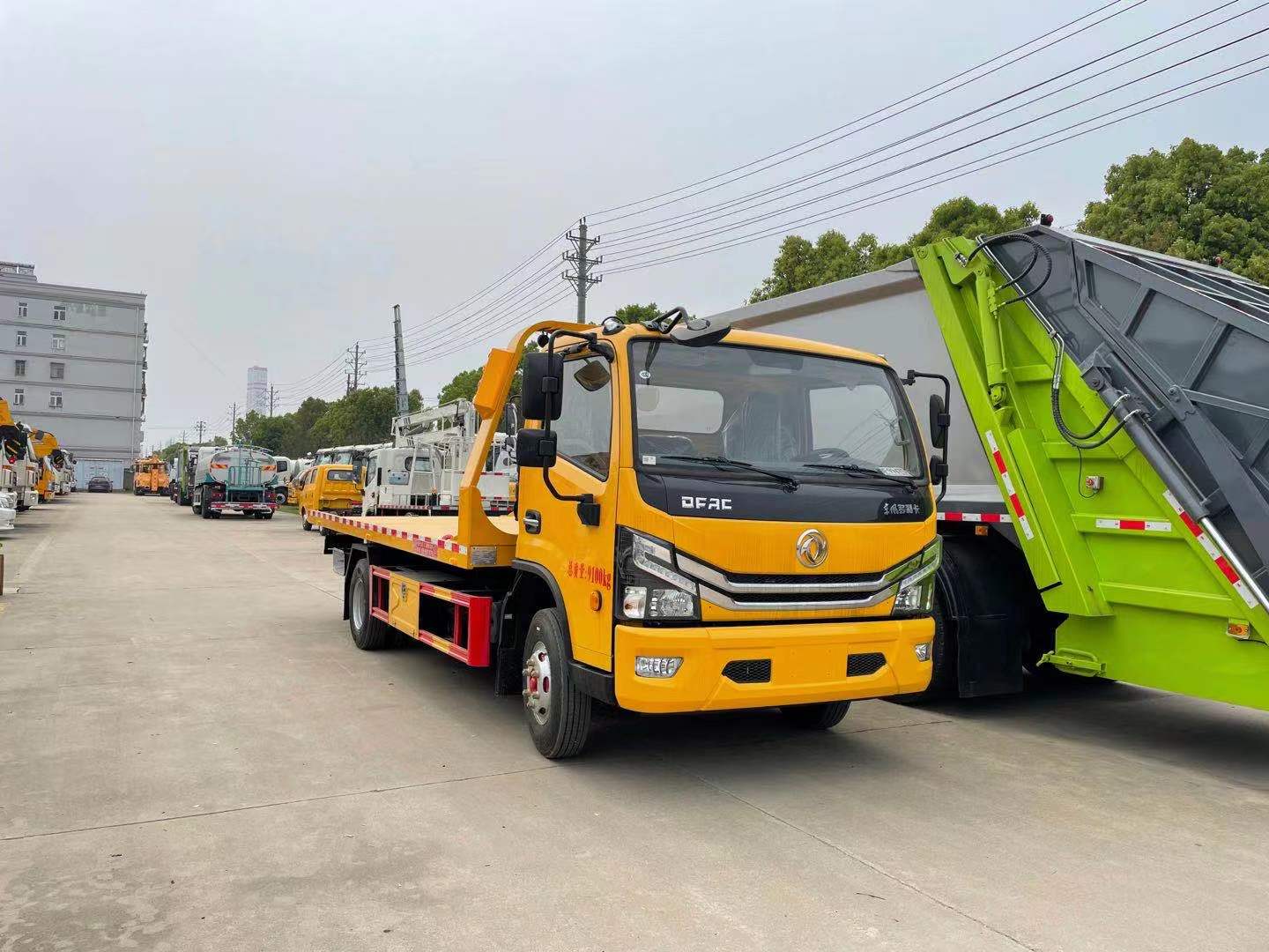 京牌清障车 国六东风多利卡玉柴140马力 平板一拖二型