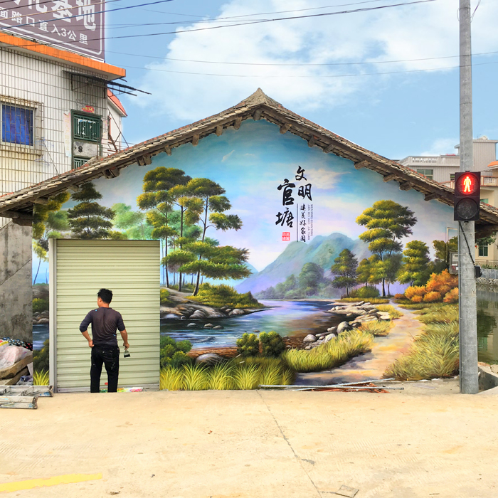 安徽农村墙墙体手绘农村文化墙彩绘可写美术字服务上门新视角
