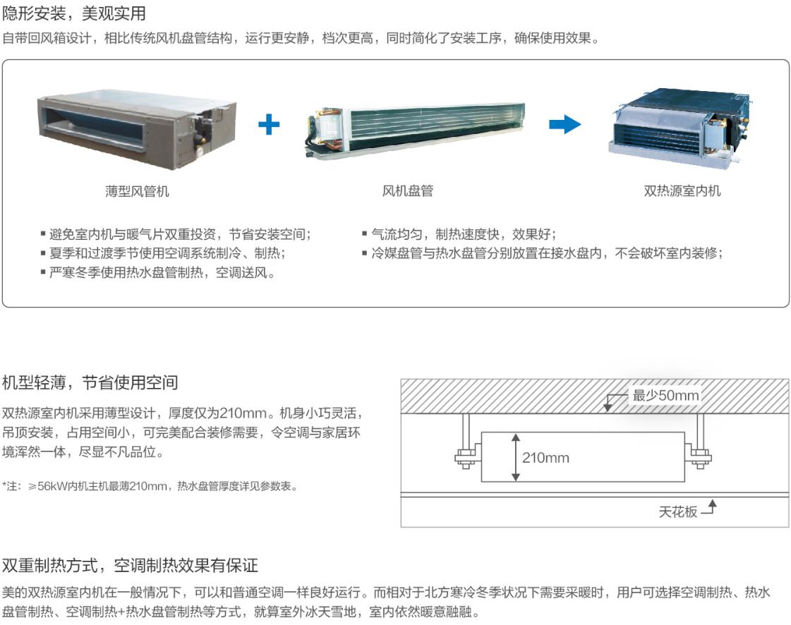 北京美的中央空调 商用双热源室内机大3匹mdv-d80t2/n1-cs定金