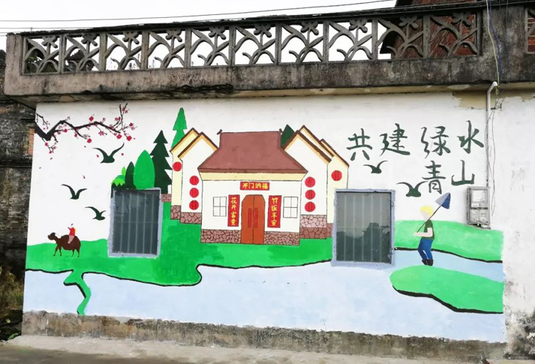 围墙手绘画社区文化墙扬州文化墙图农村文化墙墙绘报价新视角彩绘