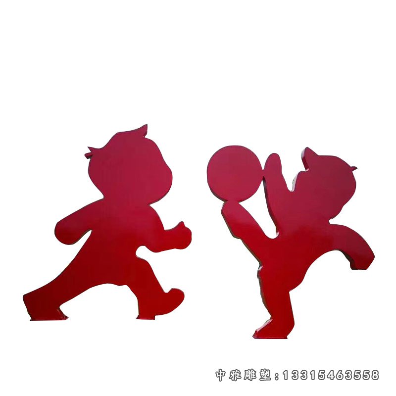 剪影抽象不锈钢运动雕塑