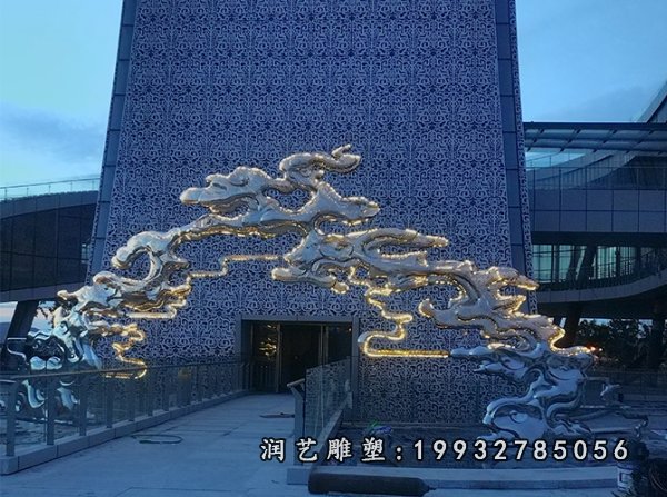 不锈钢城市祥云景观雕塑