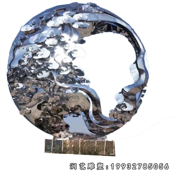 不锈钢城市祥云景观雕塑