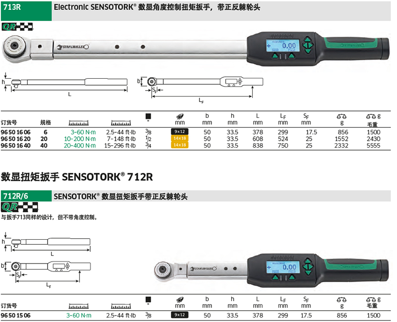 德国达威力stahlwille电子数显扭矩扳手713r