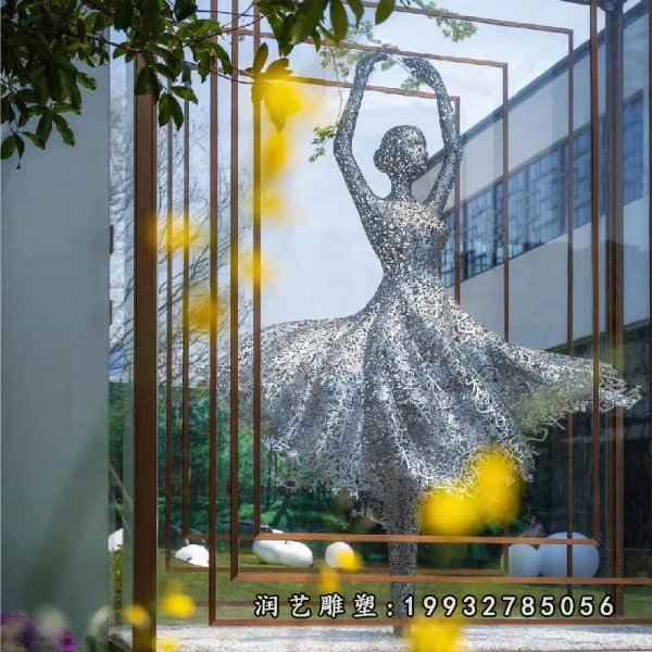 不锈钢抽象跳舞人物雕塑