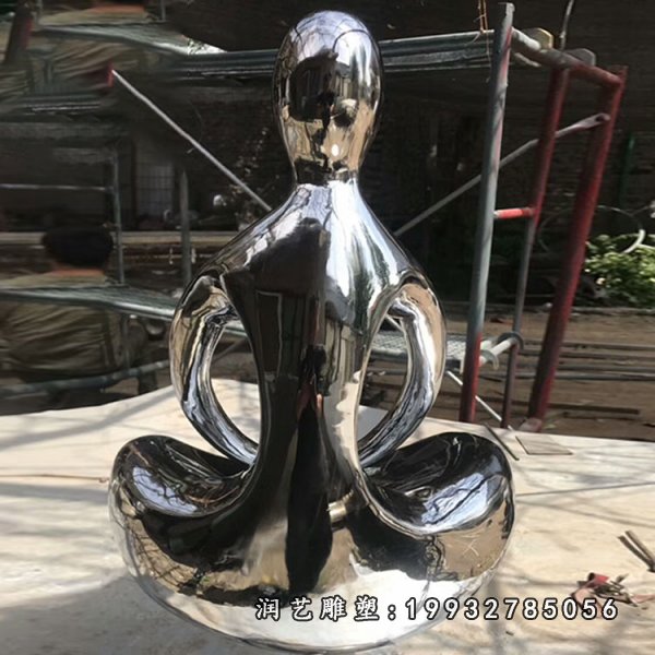 抽象不锈钢公园人物雕塑