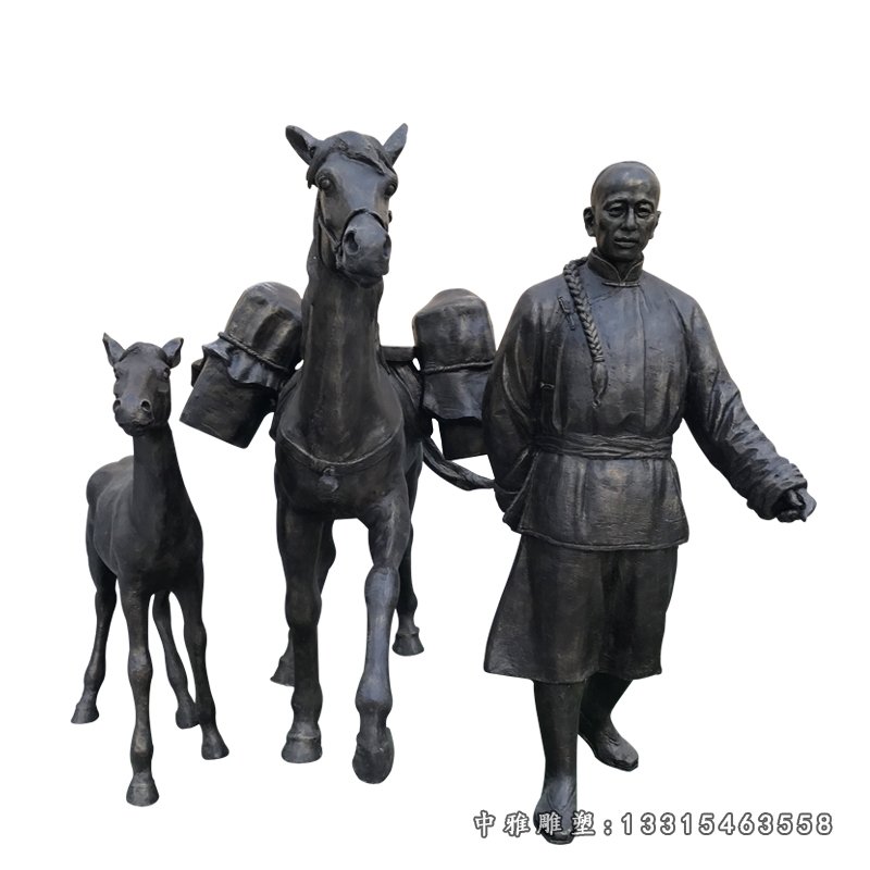 铜雕商人城市人物雕塑