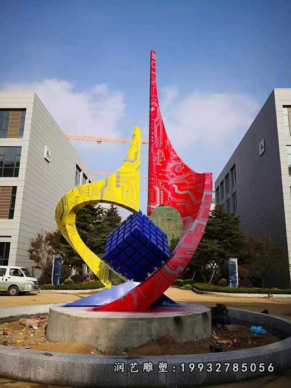 不锈钢魔方景观雕塑