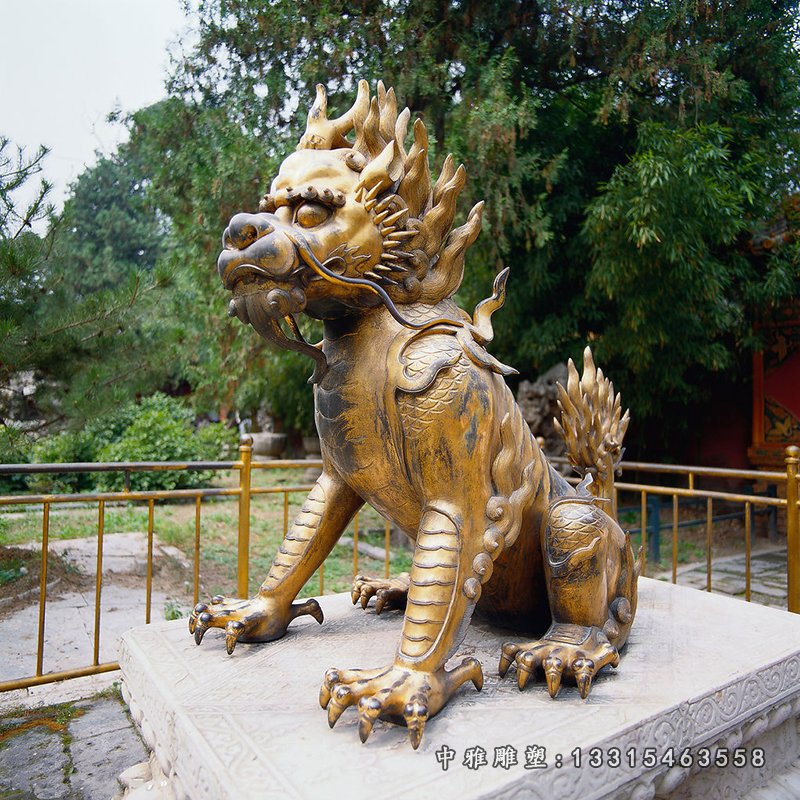 铜雕麒麟城市动物雕塑