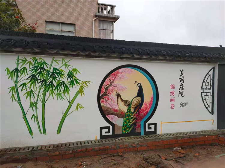 手绘壁画定制彩绘南京墙绘公司厂家户外庭院立体画墙新视角艺术