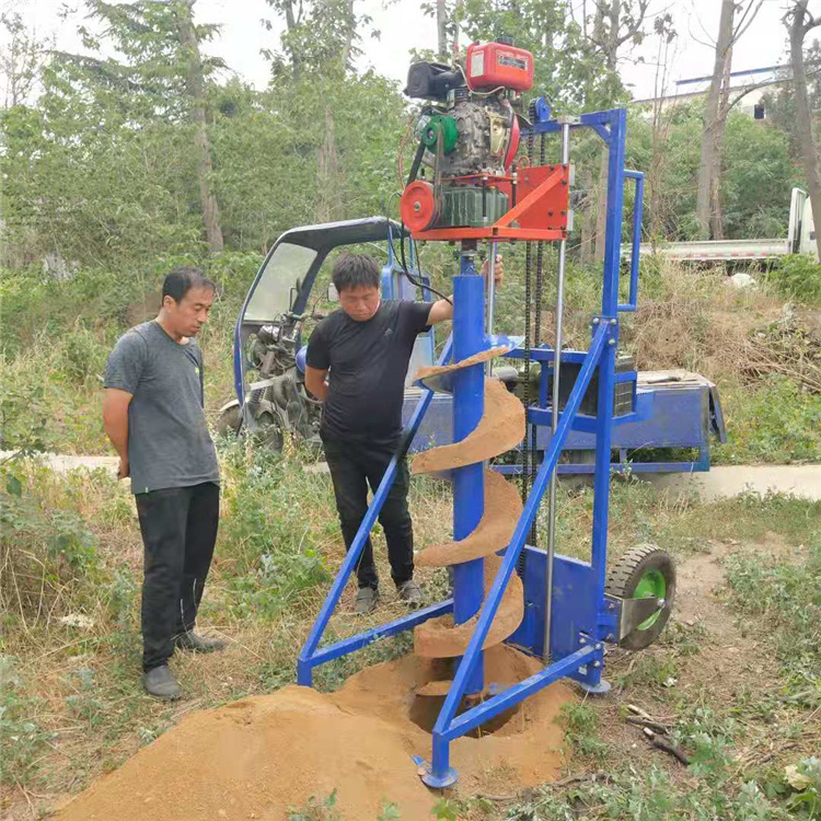 钻石头坑手推式电线杆打坑机 贵州四川山地电杆钻孔机