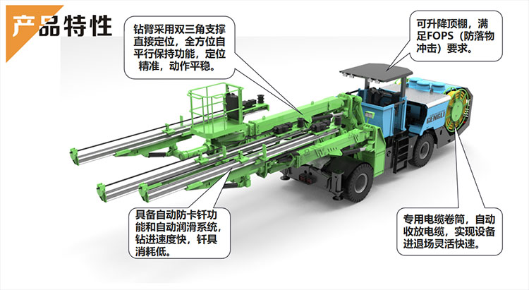 凿岩台车生产厂家 三臂全液压凿岩台车 矿用凿岩台车 耿力掘进钻车