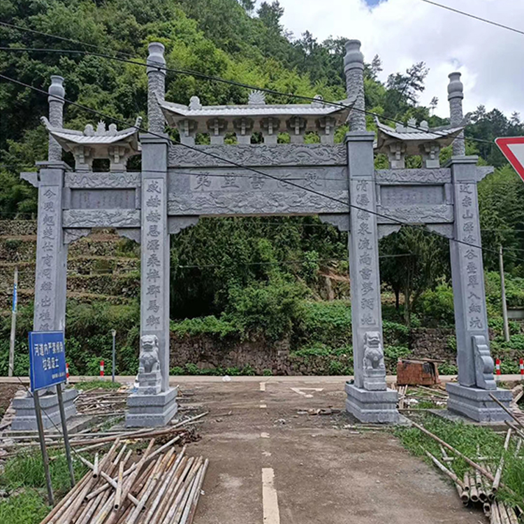 石牌坊样式景区寺院石牌坊华恒石雕村庄文化石牌坊