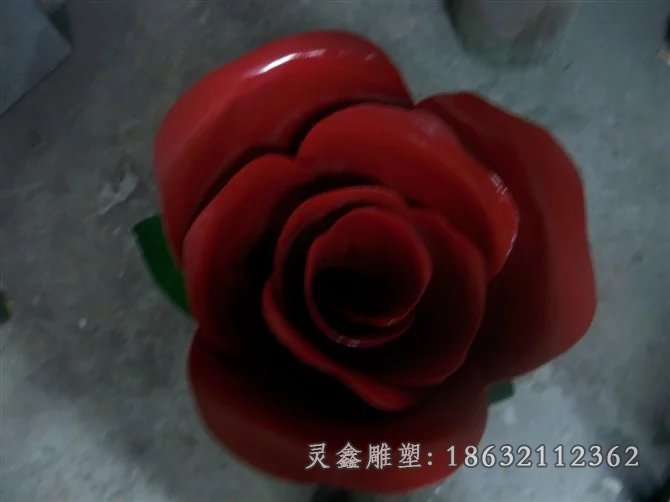 彩色玫瑰花不锈钢雕塑
