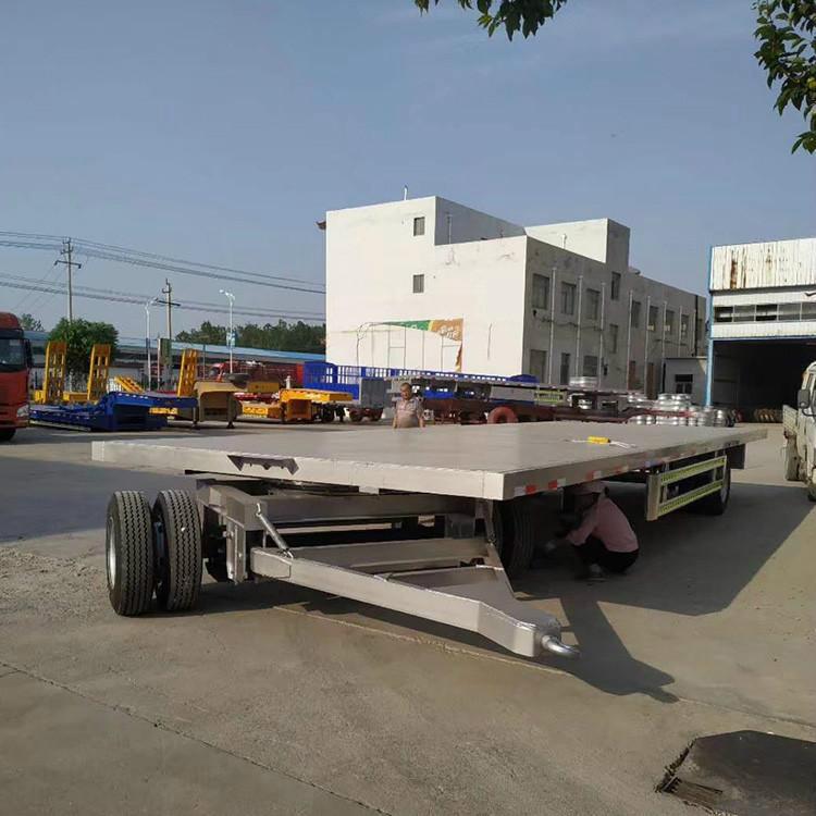 常年销售 拉货平板全挂车 搬运全挂式平板拖车 护栏型全挂车