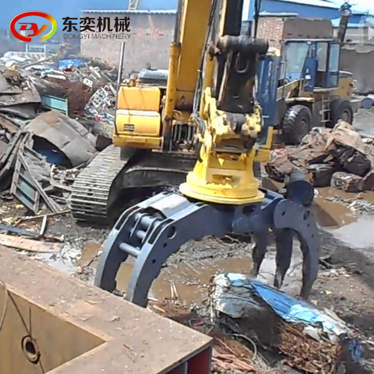 抓石机 旋转抓石机挖掘机液压抓钢器