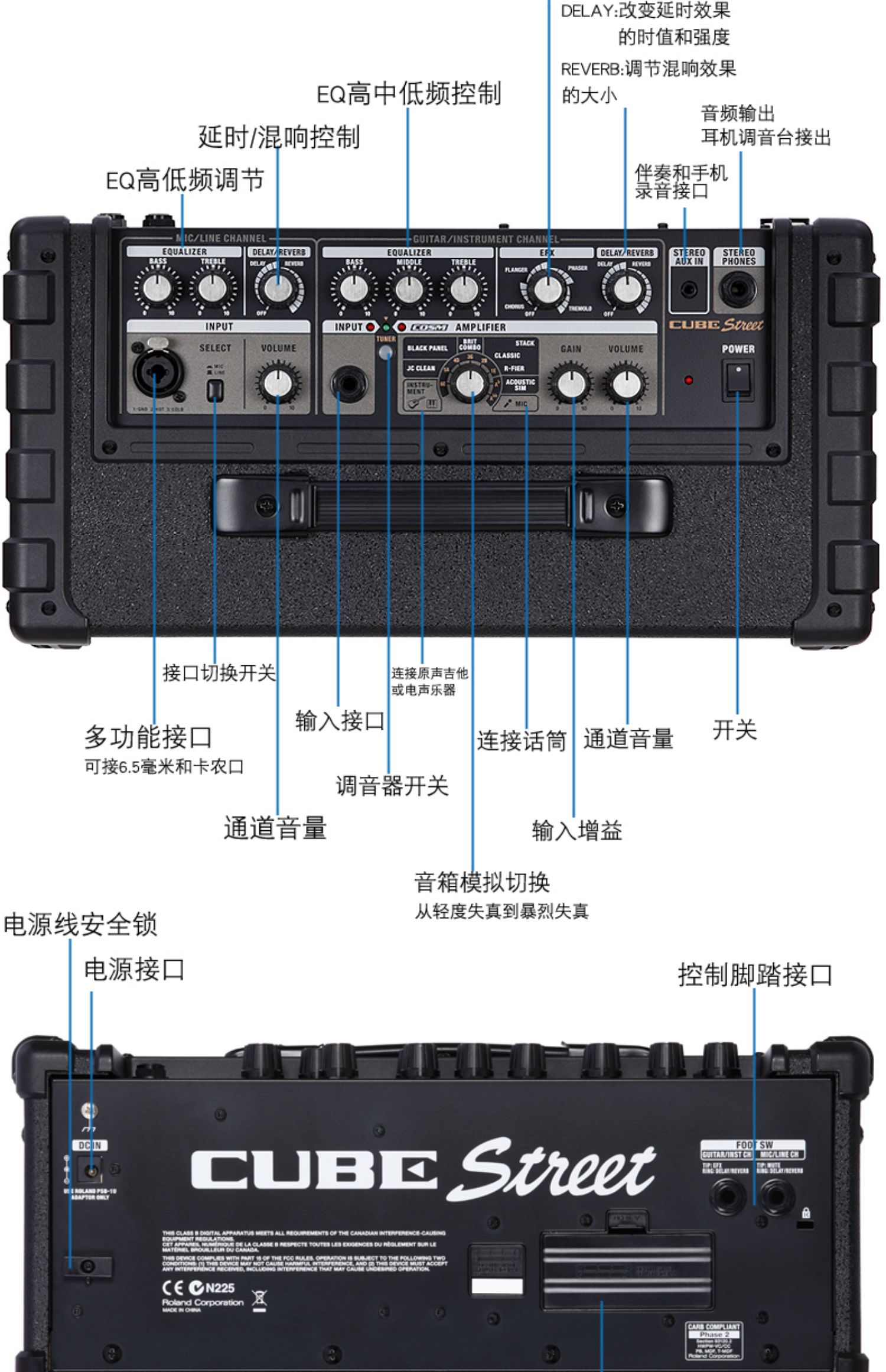 roland罗兰ex音箱cube便携路演多功能舞台木吉他弹唱