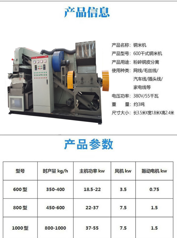 小型家用铜米机杂线铜米机生产厂家仟川重工随时试机