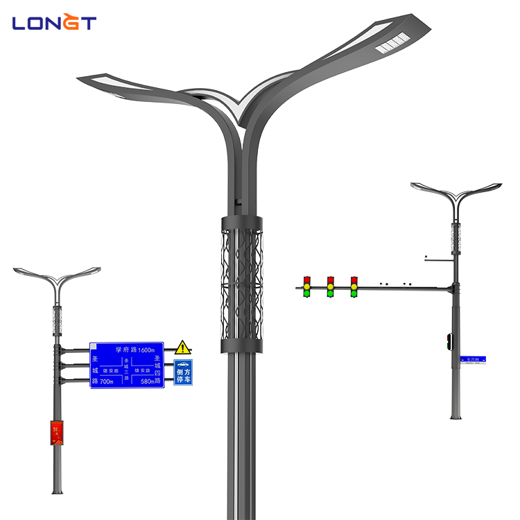 led智慧路灯杆 大连智慧路灯 交通信号灯标识牌合杆改造