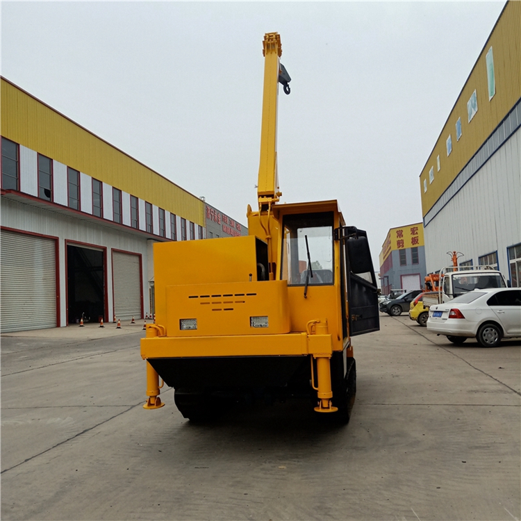 小型园林移树履带吊车5吨自卸翻斗自卸吊小型车载履带吊运机