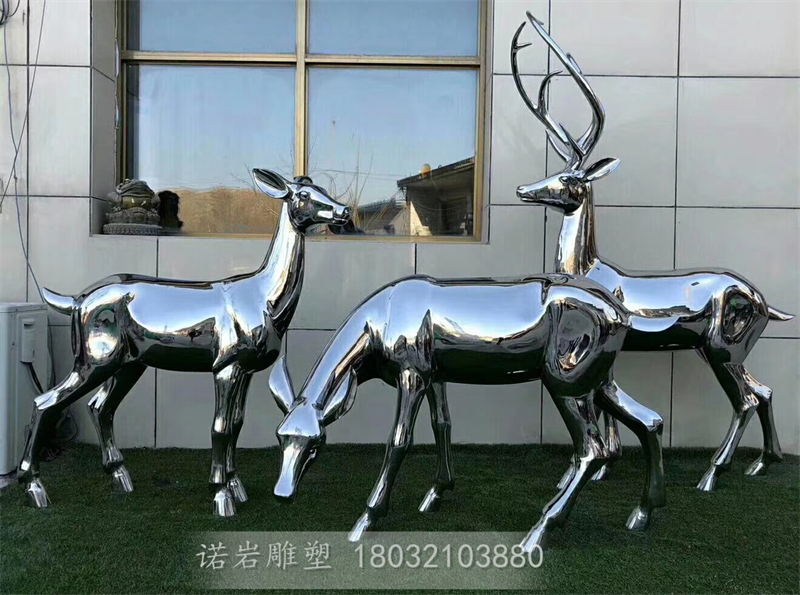 动物园不锈钢鹿雕塑作品制作过程