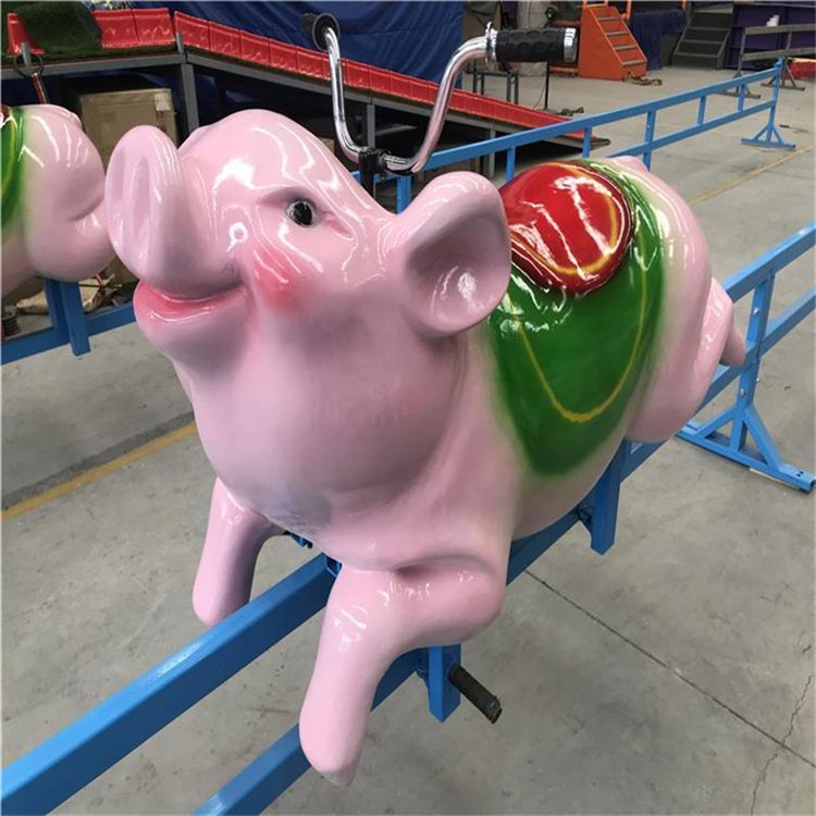新型网红游乐项目小猪赛跑无动力游乐设备景区骑猪比赛亲子互动设备