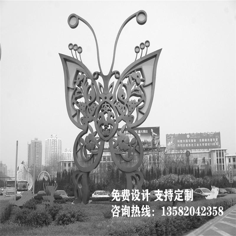 彩绘蝴蝶雕塑不锈钢立体蝴蝶雕塑厂蝴蝶雕塑多少钱