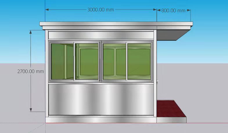 成品不锈钢岗亭保安亭户外小区门卫值班室收费移动保安岗亭